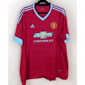Manchester United Jersey Men's 2XL Red 2015-2016 Home Adidas Climacool